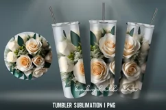 20 oz Tumbler Wrap | Rose Tumbler Wrap Sublimation Design PN Product Image 3
