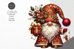 Christmas Clipart, Christmas gnome clipart, Gnome Product Image 1