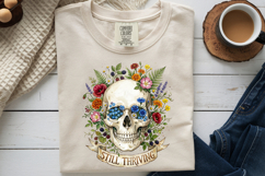 Still Thriving PNG Floral Skull Gothic Botanical Sublimation Product Image 9