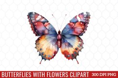 Butterflies With Flowers Clipart Product Image 1
