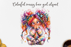 Colorful Messy Hair Girls Clipart PNG Product Image 1