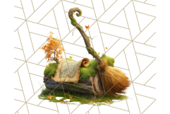 Halloween Witch House Clipart PNG with Potions and Brooms Product Image 2