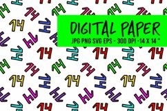 Numbers digital paper. Numbers seamless pattern Product Image 1