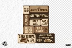 Coffee &amp; Reading Signs PNG Clipart Product Image 1