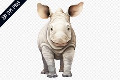 Cute Cartoon Rhino Sublimation - Rhino Sublimation Design Product Image 1
