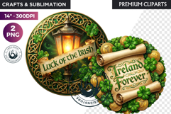 Saint Patrick Clipart Celtic Irish PNG round coaster Product Image 1