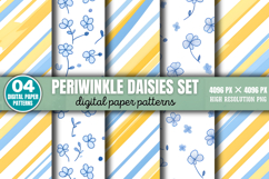 Periwinkle Daisies Set Digital Paper Background Bundle PNG Product Image 11