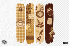 Coffee &amp; Bees Brush Stroke Clipart Product Image 1