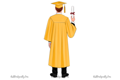 Graduate Boy Clipart, Class of 2025 PNG Product Image 10