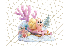 3D Under the Sea Christmas Clipart, Ocean Christmas PNG Product Image 2