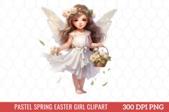 Pastel Spring Easter Girl Clipart Product Image 1