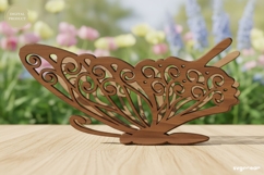 3D Floral Butterfly Lasser Cut | Glowforge | SVG Product Image 2