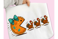 Funny Pumpkin Pie Thanksgiving Fall PNG, Pumpkin Pie Chasing Product Image 6