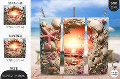 3D Tropical Breach Tumbler Wrap | 3D Sublimation Wrap Design Product Image 1