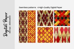 Burgundy Digital Papers | Floral Digital paper Product Image 1