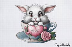 Valentines Day Bunny Cups Clipart PNG Product Image 1