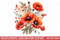 Wildflowers Sublimation Clipart Product Image 1