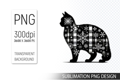 Cute Christmas Cat , Animal Sublimation Clipart PNG Product Image 1