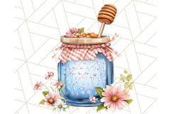 Blue Cottagecore Kitchen Clipart, Vintage Country Floral Png Product Image 2
