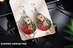 Stained Glass Dog flowers Earring Design Product Image 1