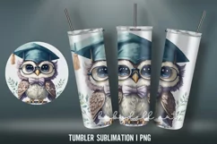 Graduation Tumbler Wrap Sublimation Designs | Owl Graduation Product Image 2