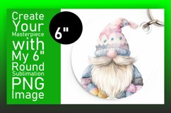 Cheerful Gnome Round Ornament Sublimation Circles Product Image 1