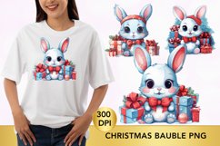 3 PNG Christmas bunny Clipart, Christmas animal sublimation Product Image 1