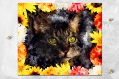 Cats &amp; flowers | skinny tumbler sublimation design bundle Product Image 10