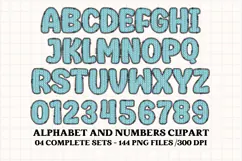 Knitted Alphabet png clipart, knitted texture doodle letters Product Image 4