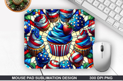 Cupcakes Mouse Pad Sublimation, 4th Of July Mouse Pad PNG Product Image 1