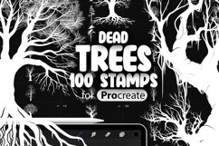 100 Procreate Dead Trees Stamp Brushes Product Image 1