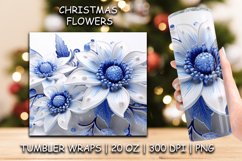 Christmas Flower Sublimation Tumbler | 3d Tumbler Wrap Product Image 1