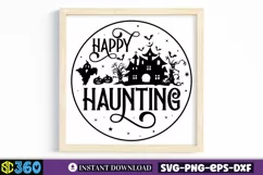 Happy haunting SVG, Halloween Door Sign SVG Product Image 4