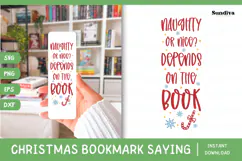 Christmas Bookmark Saying SVG For Book Lovers - Depends Product Image 1