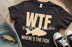Funny WTF Where’s The Fish Svg | Bold Fishing Shirt Design Product Image 3
