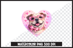 10 Valentine Dogs in Heart Frame Cute Watercolor Cliparts Product Image 11