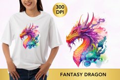 Watercolour Fantasy Dragon Clipart Product Image 1