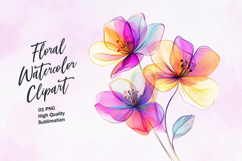 Watercolor floral clipart sublimation Product Image 1