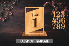 Table Number Wooden Stand SVG Laser Cut Product Image 1