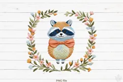 Raccoon Faux Embroidery Png Sublimation 5 Product Image 2