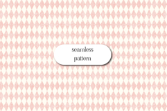 Blush Pink Harlequin Diamond Seamless Vintage Pattern Print Product Image 1