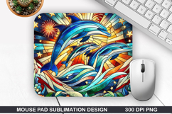 Dolphins Mouse Pad Sublimation, 4th Of July Mouse Pad PNG Product Image 1