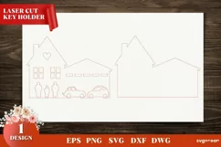 Family Key Holder House Shape | Family Keychain Svg Product Image 1