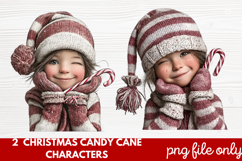 Christmas Candy Cane Characters Clipart Product Image 1