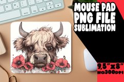 Farm Animal Sublimation Cute Peeking Cow Mouse Pad Product Image 1