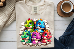 Baby Dinosaurs PNG, Clipart Wall Breakthrough Sublimation Product Image 9