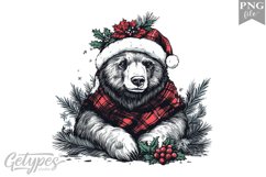 Christmas Bear Clipart Design - High Quality 300 Dpi Product Image 1