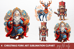 Christmas Fork Art Sublimation Clipart Christmas Fork Art Product Image 1