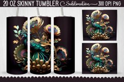 3D Colorful Peacock Flowers Tumbler Bundle - 10 Designs Product Image 11