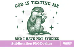 Vintage Funny Sarcastic Coquette Otter PNG DTF Product Image 1